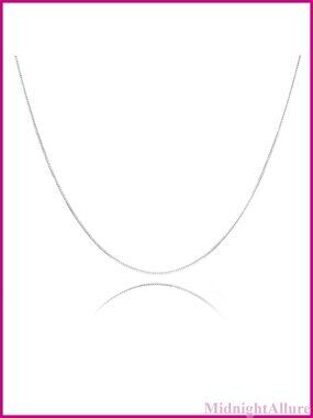 925 Sterling Silver 0.8MM Box Chain Necklace Delicate Italian Layering